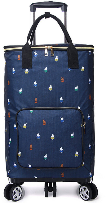 5바퀴 대용량 접이식 장바구니 휴대용 시장가방 캐리어 쇼핑 폴딩 카트, 토끼, 1개