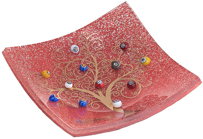 소스피리 베네치아 데코 금박 생명나무 무라노 유리 장식 접시 그릇 캐치올 트레이 SOSPIRI VENEZIA 선물용 트레이 센터피스 현관 테이블 거실 식탁 장식