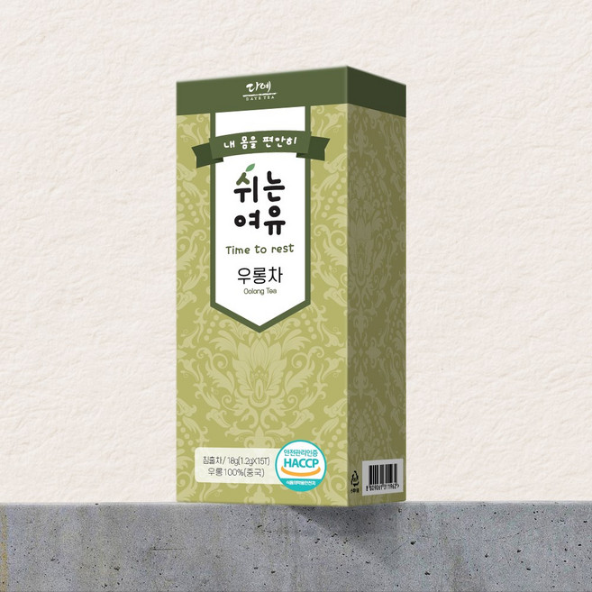 [본사직영] 쉬는여유 우롱차 생분해 삼각티백 15티백, 1.2g, 1개, 15개입