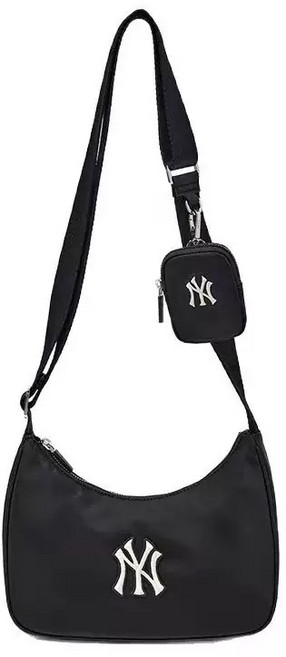mlb투인원 크로스백 뉴욕 양키스 25FW 시즌 나일론 숄더백 겸용 클래식 심플 디자인 남녀공용 커플 아이템 블랙