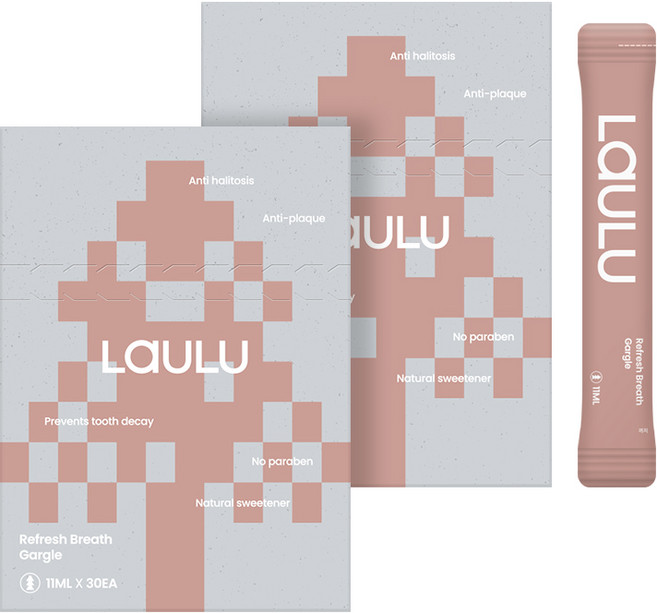 라울루 휴대용 무알콜 구강청결 스틱가글, 60개, 11ml