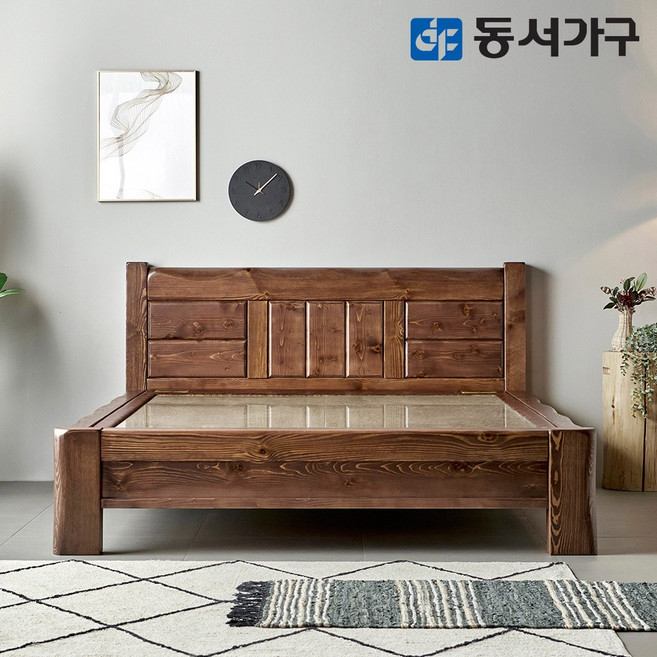 동서가구 S프리미엄 키퍼 소나무 통원목 짜맞춤 편백 인볼브 맥반석 퀸 Q 돌침대 DF642453, 엔틱