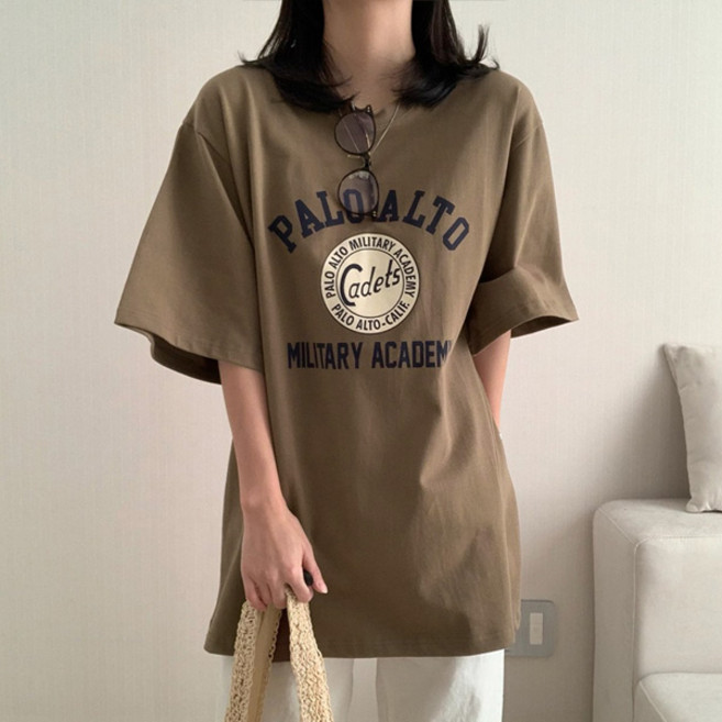 마이쏭 여성 빅사이즈 루즈핏 봄신상 캘리프레터링박스반팔티