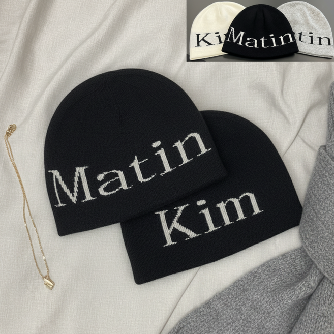 Matinkim 마뗑킴 모자 비니 로고 숏 JAQUARD 핀터레스트