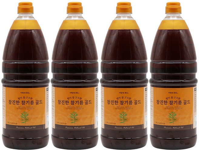 이장네_향이 참 고소한 참진한 참기름 골드_참깨분100퍼센트 _, 4개, 1.8L