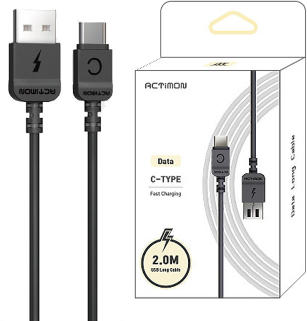 ACTIMON CABLE-200 USB C타입 고속전송 충전케이블 2M, MON-CABLE-200 C타입, 1개