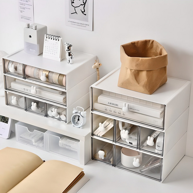 하우홈즈 책상수납함 책상정리 정리함 오거나이저, 대형 1+1+1