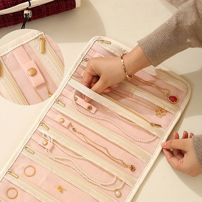 쬬린 휴대용 롤형 주얼리 수납 파우치