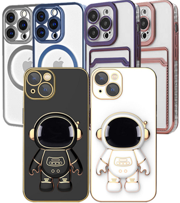 스톤스틸 아이폰 14 14프로 14프로맥스 맥세이프 카메라 보호 카드 수납 우주인 젤리 케이스