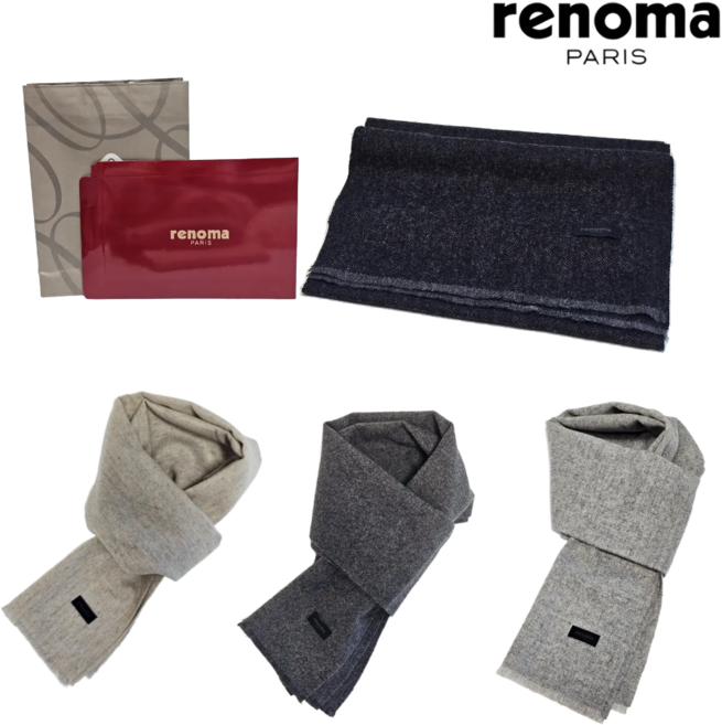 (백화점 매장판) 레노마 남녀공용 목도리 캐시미어 혼방 머플러 [선물박스+쇼핑백증정]