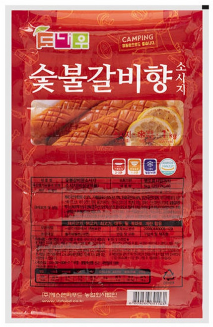 숯불갈비향 불갈비 소시지, 100g, 1개