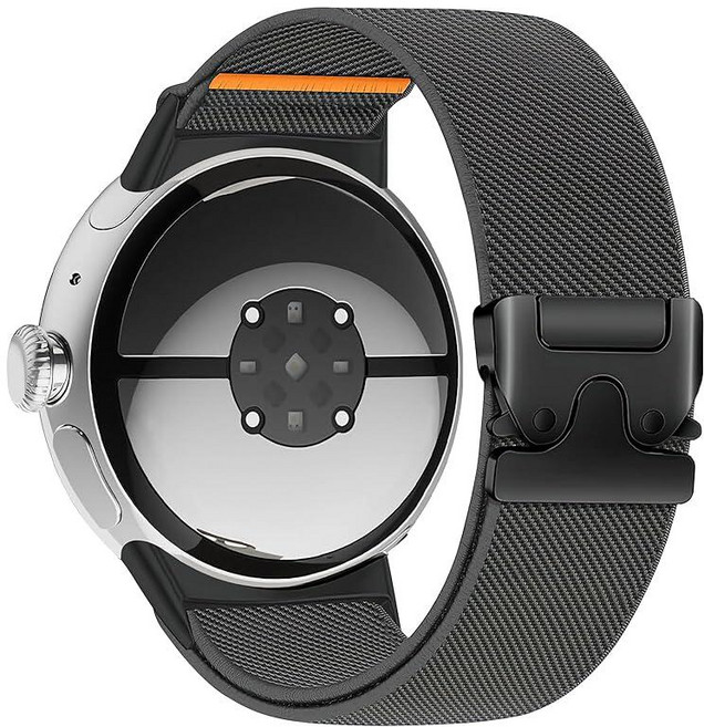 Zspoly 나일론 픽셀 워치 4 밴드 45mm 구글 워치용 4/3 시계 남성용 낙하산 버클 스트레치 스포츠 브레이드 오렌지 스트랩 손목 패브릭 천 방수, 다크 그레이