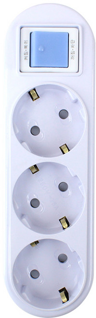 과전류방지 자동차단 국산안심스위치 3구 1개, 0m