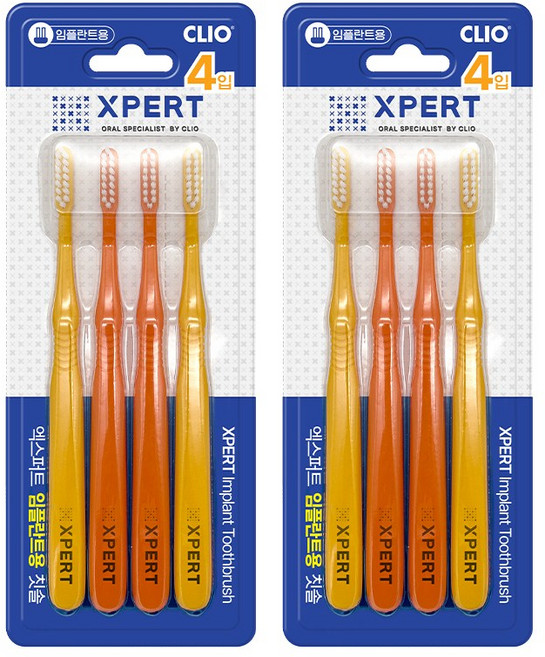 크리오 엑스퍼트 임플란트케어 칫솔 초극세모 4+4입
