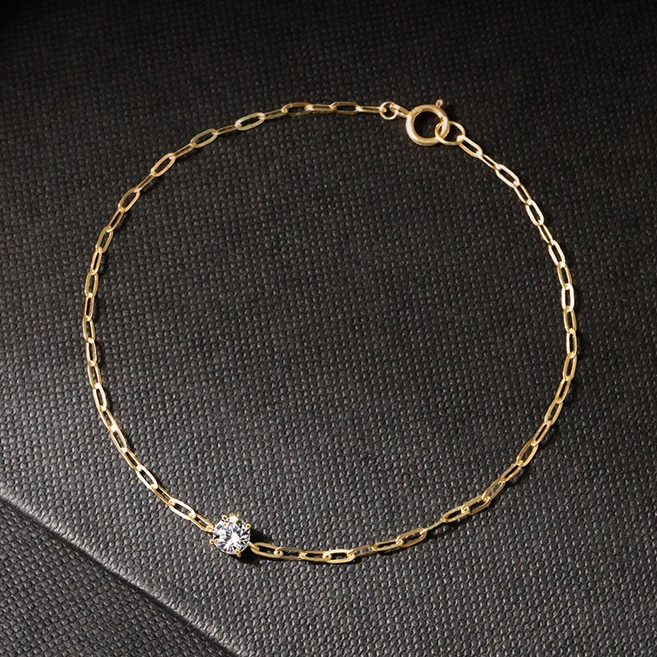 [골드팡] 14k/18k 브릴리언트 모이사나이트 다이아몬드 클립체인 팔찌 (당일발송) 1부3부5부 무료감정서 여성 심플포인트 데일리 셀럽픽 하객룩 여름휴가룩 기본 레이어드 6프롱