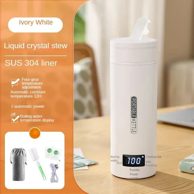 500ML 미니 온수 보일러 304 스테인레스 스틸 온수기(LCD 디스플레이 포함) 여행 및 비즈니스를 위한 4가지, 01 Top pore, 04 EU