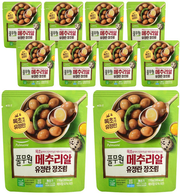 풀무원 메추리알 유정란 장조림, 170g, 10개