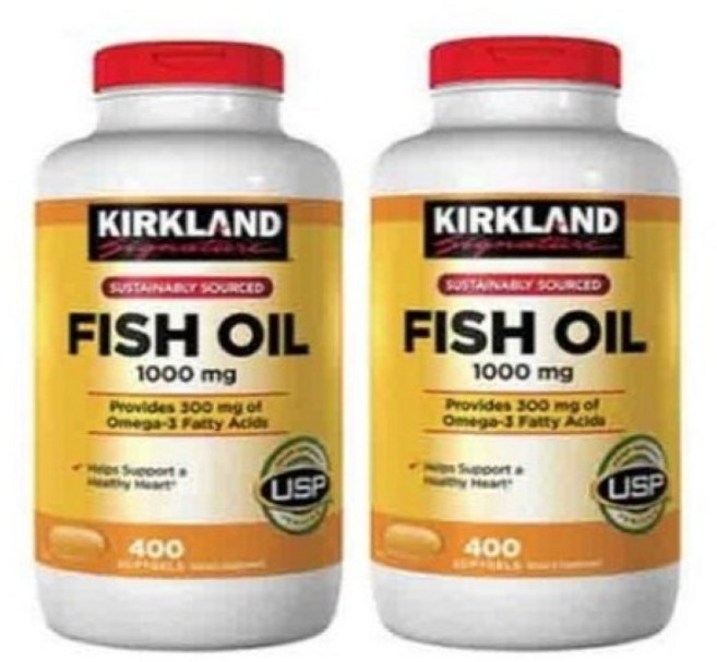 [정품 미국 배송] 커클랜드 피쉬오일 오메가3 400정-2개 (소프트젤), 1세트, 800정