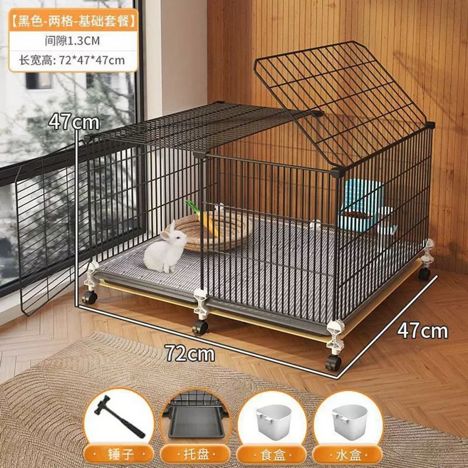 닭장 대형 조류 가정용 집 닭 조립식 양계장 케이지 병아리, 1개, H. 중형 심화 72x47x47 업그레이드 바퀴