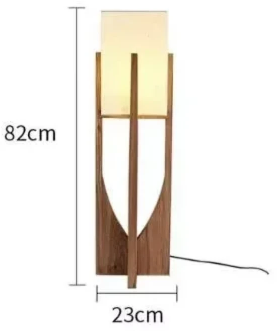 2025년 일본산 패브릭 플로어 램프 빈티지 원목 스탠딩 (거실 호텔 실내용) 독창적인 LED 코너, 07 B-Walnut color H82, 01 3 Color Light