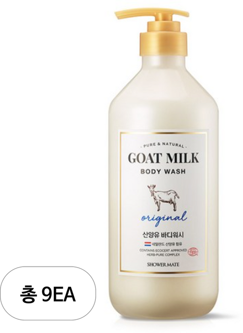 샤워메이트 산양유 바디워시 오리지널, 800ml, 9개