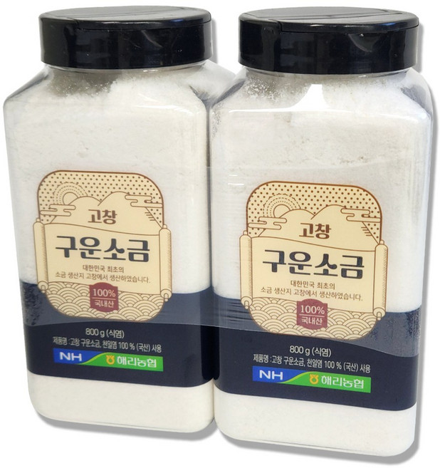 해리농협 고창 구운 천일염 800Gx2 코스트코 국내산 소금, 2개