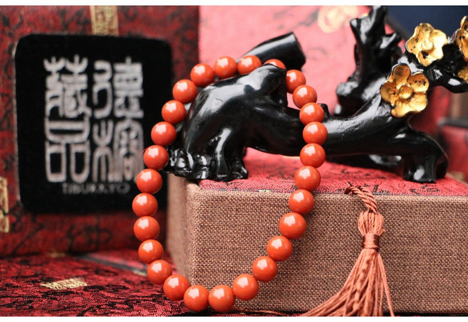 TIBUKKYO德榕藏品 柿子紅南紅瑪瑙手鍊 8mm 27顆 - 母親節禮物 滿色滿肉 DIY飾品串珠