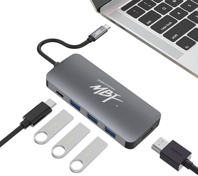 USB C타입 멀티허브 어댑터 노트북 맥북, 멀티허브 5IN1, 1개