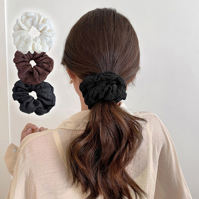 여성 올림머리 묶음머리 잔머리정리 곱창밴드 헤어밴드 머리띠 머리고무줄 링클컬러헤어곱창밴드
