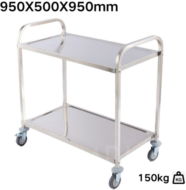 MBH 스텐인레스 튼튼한 구루마 3단카트 업소용 핸드카트 이동 운반기 서빙카트 2단카트 식당카트 가정용 서빙카트, 1개