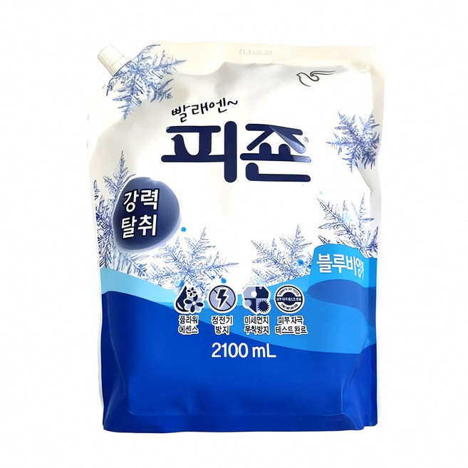 피죤 블루비앙카 리필 2100ml 용기 리 사이클 보관 함 교환 재사용 보충 대체 상품, 1, 2.1L