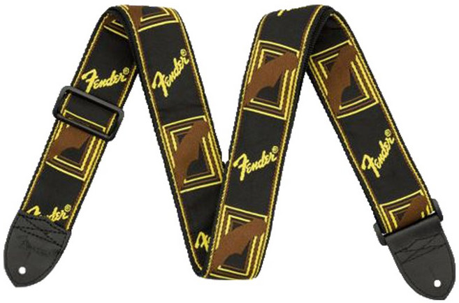 [중국 내수용] 휀더 기타멜방 브라운-통기타-포크-어쿠스틱-전기-일렉-베이스-Fender 멜빵-팬더 모노그램 스트랩, 1개