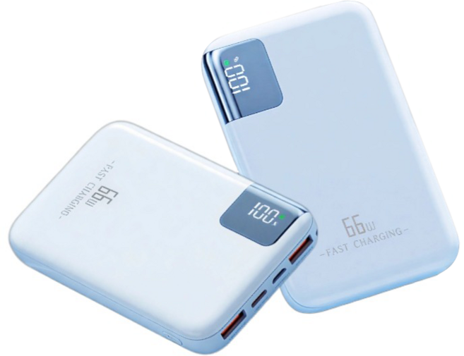 미니멀 프리미엄 보조 배터리 30000mAh 66W 초고속 충전 파스텔 톤, 스카이 미스트 Blue, HT-K196