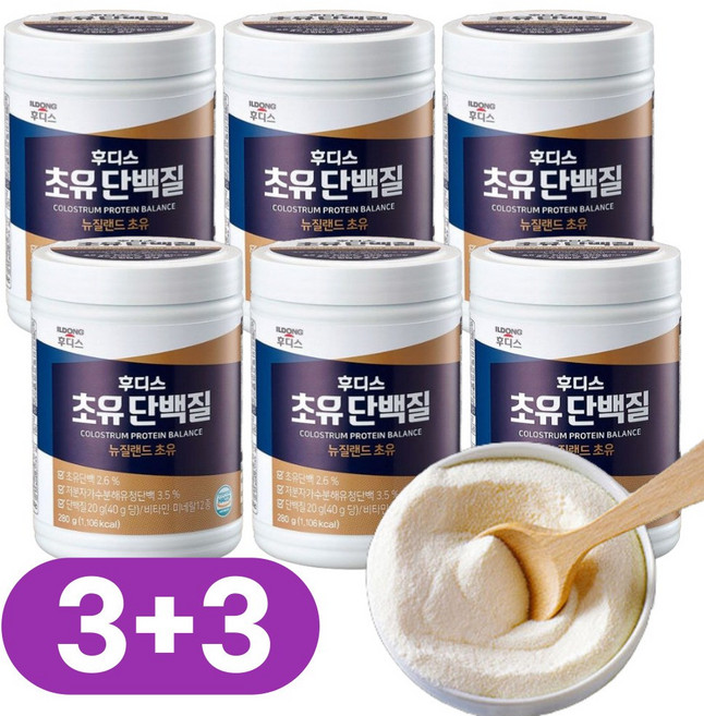 일동 후디스 초유단백질 저분자 가수분해 유청단백 280g x 6캔, 6개