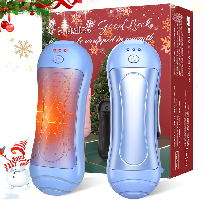 전기 손난로 HEYSTOP 양면 발열 자석식 휴대용 손난로 10000mAh, 푸른 색, HW01