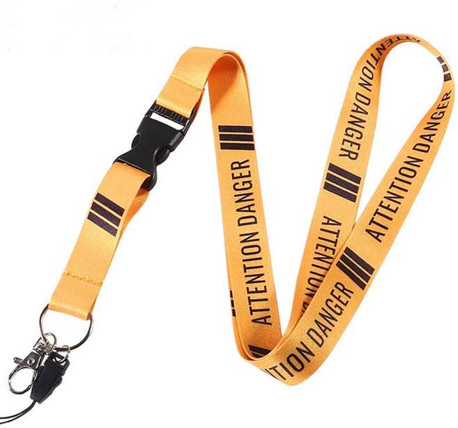 黃底黑字識別證掛繩 手機掛繩 卡套掛繩