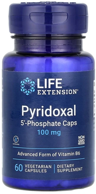 라이프익스텐션 피리독살 5' 포스페이트 100mg 60베지캡슐 활성형 피리독신 비타민B6, 1개, 120g, 60정 - 쿠팡