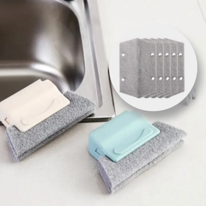 박대표마켓 창틀청소 틈새 도구 브러쉬 베란다, 본품2개+리필용2P, 1세트