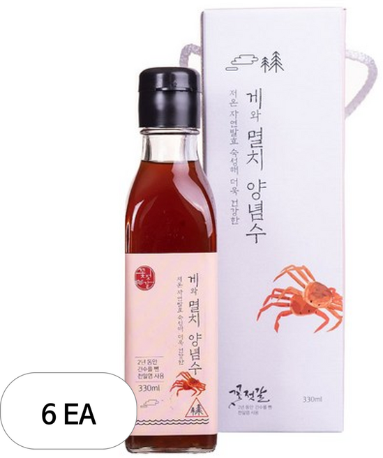 꽃젓갈 게와멸치양념수, 330ml, 6개