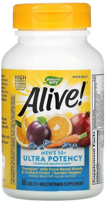 Alive! Once Daily 남성용 50+ 울트라 - 60정 네이처스웨이 Nature's Way, 1개 - 쿠팡
