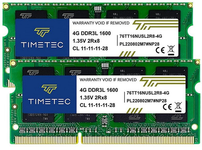 Timetec Hynix IC 8GB 키트(2x4GB) DDR3L SODIMM 인텔 NUC 키트/미니 PC/HTPC/NUC 보드 1600MHz PC3L-12800 비 ECC 언, 8GB KIT(2x4GB), 없음