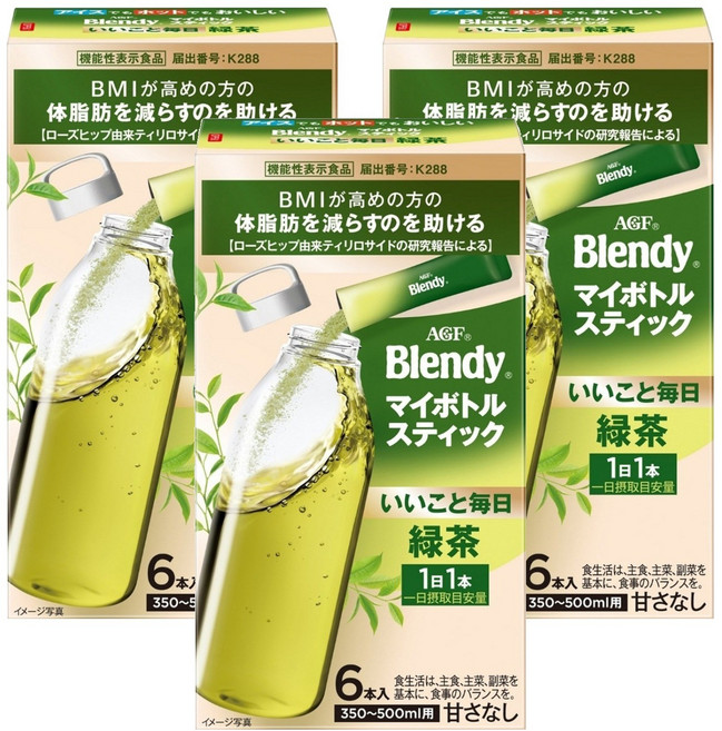 블랜디 매일 좋은 일 녹차 마이보틀 스틱, 3.5g, 3개, 6개입