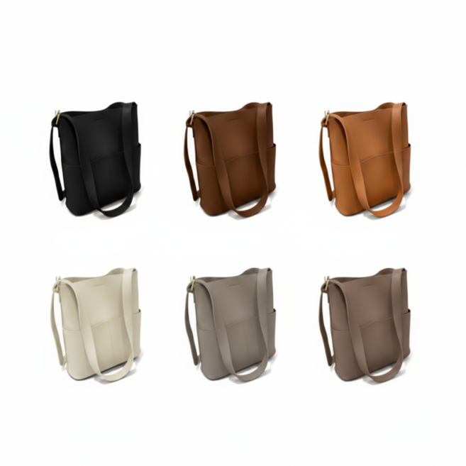 데일리 심플 가죽 숄더백 크로스백