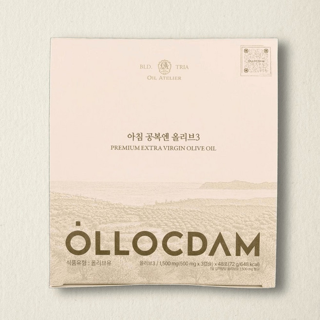 올록담 올리브3 EVOO 올리브 오일 캡슐 대용량, 144정, 1개