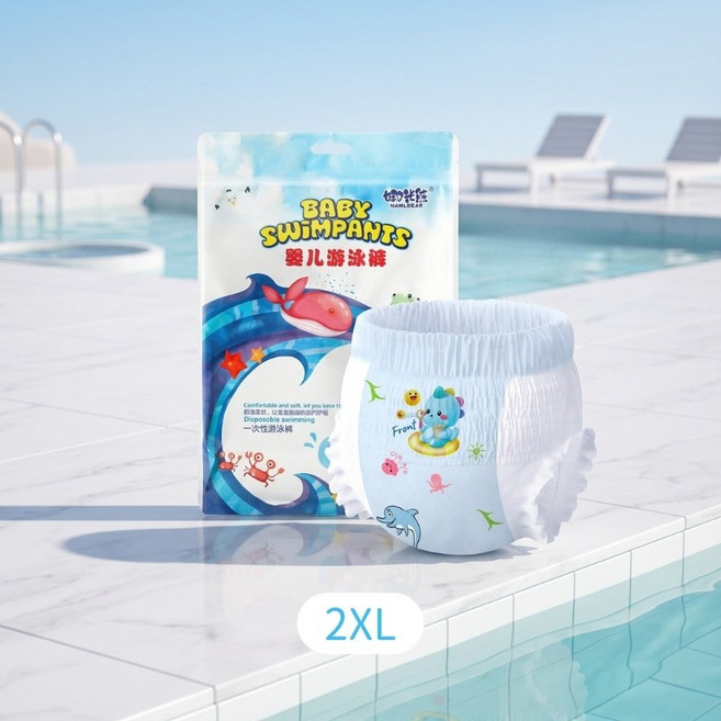 NANLBEAR 嬰兒一次性游泳褲, 2XL號,建議17-20公斤, 1個