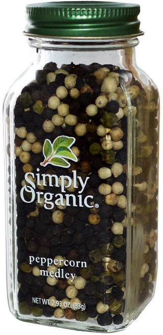 4팩 Simply Organic 페퍼콘 메들리 2.93온 Simply Organic Peppercorn Medley Certified Organic | 2.93 oz | Pa, 12개, 1g