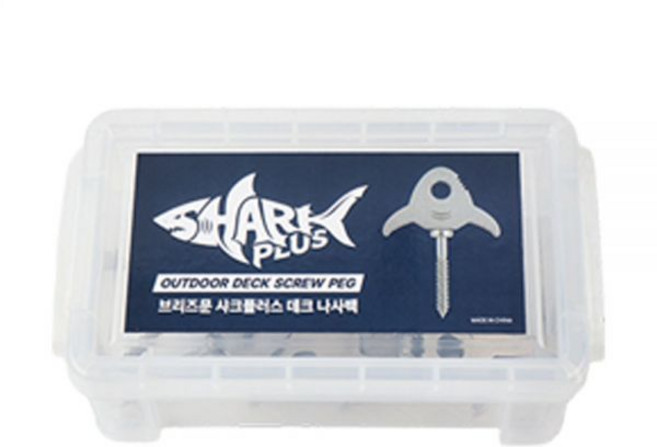 브리즈문 스텐 나사 데크 팩 8개 세트 오징어 스크류 타프 텐트 팩 + 보관케이스, 나사팩2P+사은품(강철비너 2P)