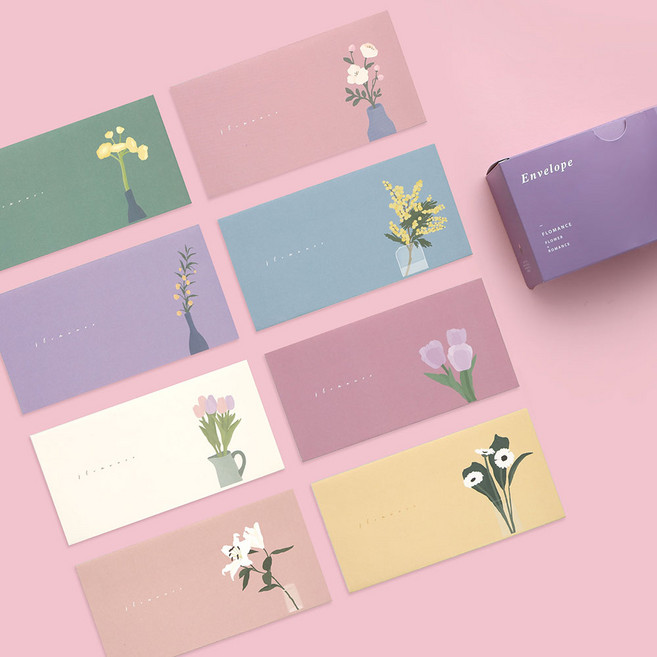 Pinkfoot 플로망스가로봉투 세트 1종 1개