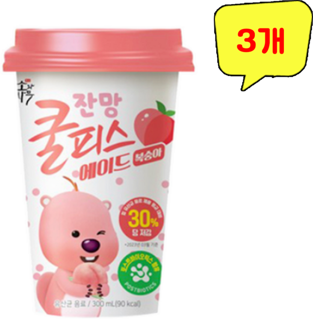 동원)쿨피스에이드복숭아, 3개, 300ml