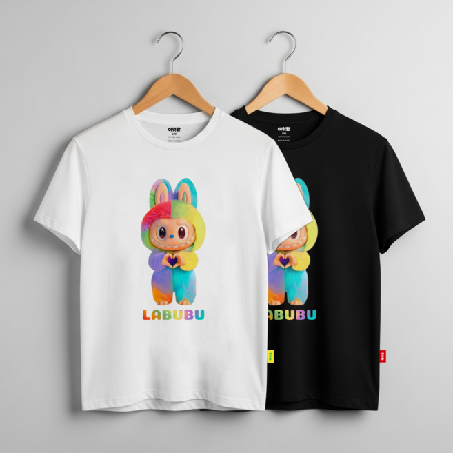 국내제작 라부부 스프런키 기능성 반팔티 티셔츠 아동 주니어 등원룩